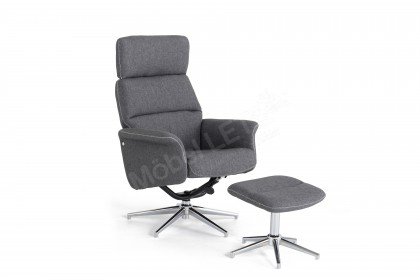 Rahel von Pro.Com - TV-Sessel mit Hocker grau