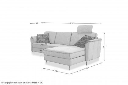 S896 Pisa von Ponsel - Ecksofa rechts hellgrau