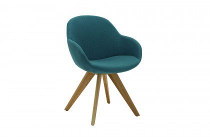 Coppa von Niehoff Sitzmöbel - Stuhl mit blau-grüner Sitzschale