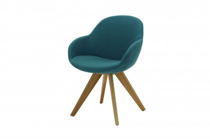 Coppa-dining von Niehoff Sitzmöbel - Stuhl mit blau-grüner Sitzschale