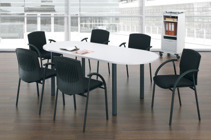 Konferenztisch von geramöbel - Konferenztisch oval lichtgrau