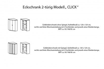 Click-sleeping von Wimex - Eck-Schrank in Eiche sägerau-Nachbildung
