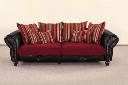 Carlos von Grant Factory - Big-Sofa rot-anthrazit