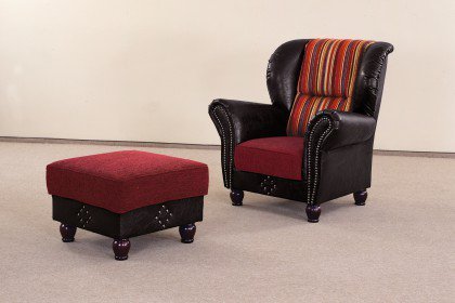 Carlos von Grant Factory - Big-Sofa rot-dunkelbraun