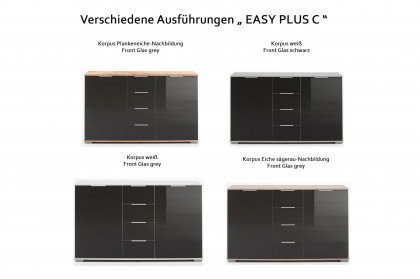 Easy Plus von Wimex - Kombi-Kommode weiß/ Glas schwarz