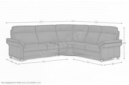 Multi 2.0 von Carina - Ledersofa Variante links chocolate