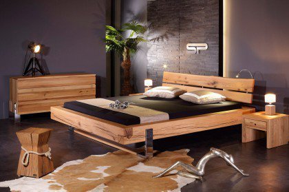 Kufen-Balken-Bett von Sprenger Möbel - Holzbett Sumpfeiche