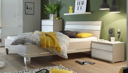 Single Wohnen von Staud - Einzelschlafzimmer sand/ Alpinweißglas