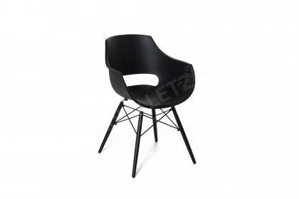 Jace von Pure Natur - Stuhl mit schwarzer Kunststoff-Schale