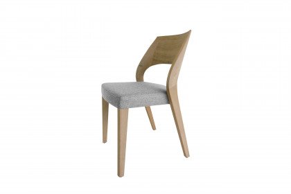 Vmontanara von Voglauer - Stuhl 55 mit Bezug aus grauweißer Wolle