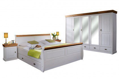 Roma von GK Möbelvertrieb - Schlafzimmer-Set weiß-honig