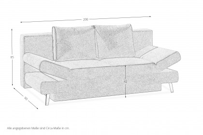 Sidney von Restyl - Schlafsofa dunkelgrau mit Bettkasten