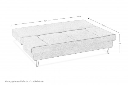 Sidney von Restyl - Schlafsofa dunkelgrau mit Bettkasten