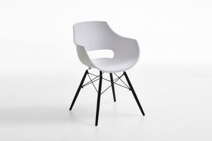 Jace von Pure Natur - Stuhl mit weißer Kunststoff-Schale