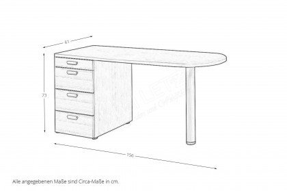 max-i von Rudolf - Schreibtisch mit Schubladen-Container