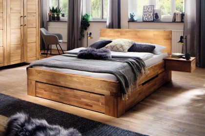 Lenni von Pure Natur - Bett aus geöltem Wildeichenholz