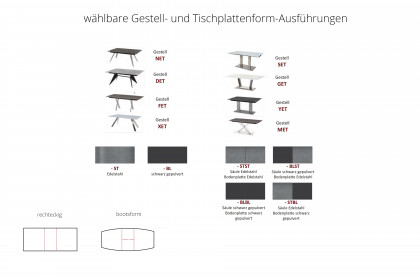 Palermo von MWA aktuell - Esstisch HPL beton, mit Auszug