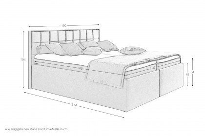 Leona von HAPO - Polsterbett KT2 grau mit Bettkasten