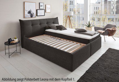 Leona von HAPO - Polsterbett KT2 anthrazit mit Bettkasten