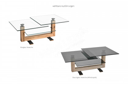 7267 von Hasse - Couchtisch mit schwenkbaren Glasplatten