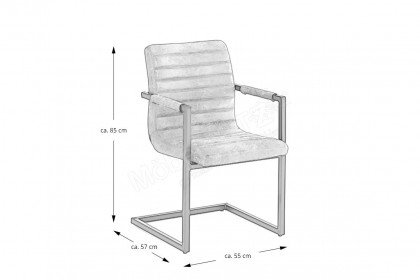 Parzival von massiv.direkt - Stuhl in Grau/ Schwingestell