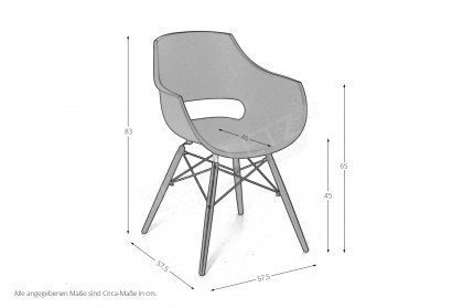 Jace von Pure Natur - Stuhl mit Kunststoff-Schale in Anthrazit
