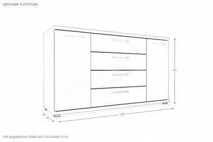 Bern von Wiemann - Bett weiß mit Polsterkopfteil