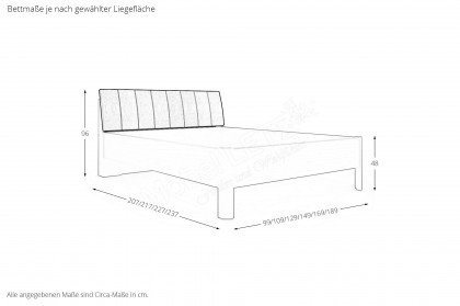 Bern von Wiemann - Bett weiß mit Polsterkopfteil