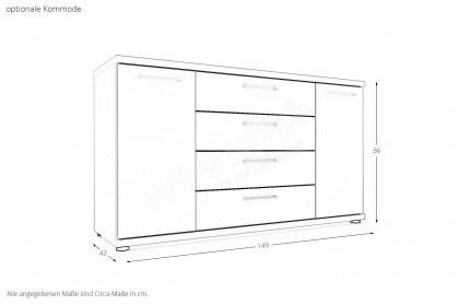 Bern von Wiemann - Kleiderschrank weiß mit Spiegel ca. 150 cm breit