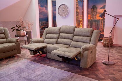 Cleveland von Pro.Com - 3-sitziges Sofa grau-braun