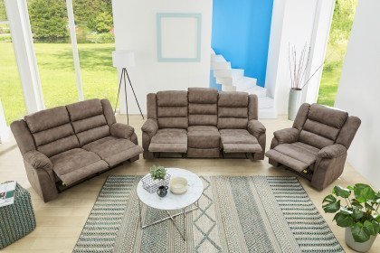 Cleveland von Pro.Com - 3-sitziges Sofa grau-braun