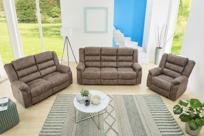 Cleveland von Pro.Com - Sofa 2-sitzig grau-braun