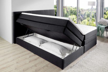 Hollywood-BX1090 von Sun Garden - Boxspringbett schwarz mit Bettkasten