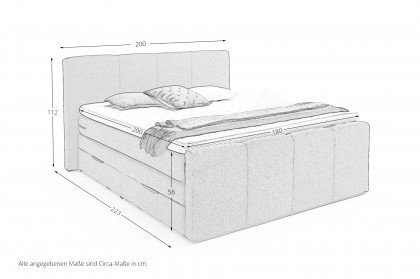 Orlando-BX1110 von Sun Garden - Boxspringbett grau mit Bettkasten