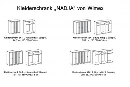 Nadja von Wimex - Schlafzimmer-Set 3-teilig in Weiß