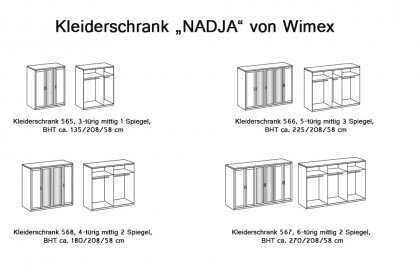 Nadja von Wimex - Drehtürenschrank mit Rahmenabsetzungen