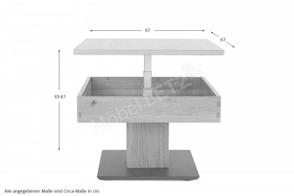 1848 von Vierhaus - Couchtisch Wildeiche/ Marmor nero