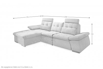 Nalo-LE19 von ED-Lifestyle - Ecksofa links schlamm