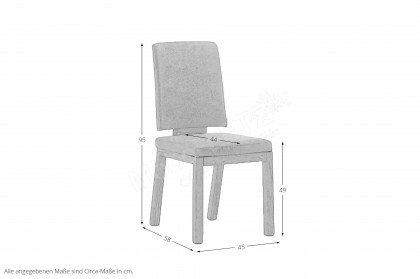Lena-dining von Dudinger - Stuhl mit sandfarbenem Microfaserbezug