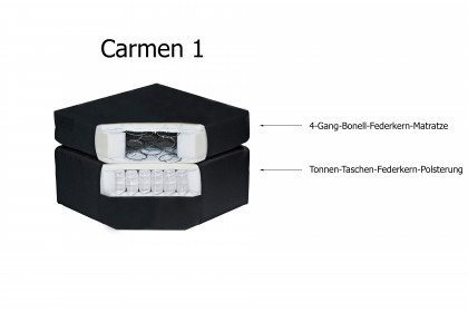 Carmen von ED-Lifestyle - Boxspringbett 100 x 200 grey ohne Topper