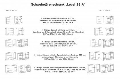 Level 36 A von Wimex - Schwebetürenschrank weiß/ Plankeneiche