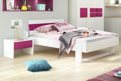 hiLight by rb 333 von Röhr-Bush - Jugend-Bett 90x200 cm weiß - pink