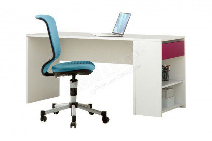 hiLight by rb 333 von Röhr-Bush - Schreibtisch mit Stauraum weiß - pink
