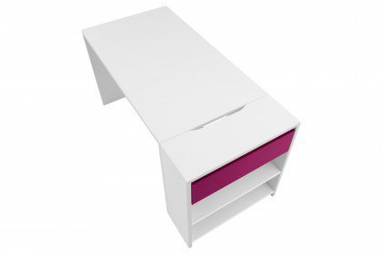 hiLight by rb 333 von Röhr-Bush - Schreibtisch mit Stauraum weiß - pink