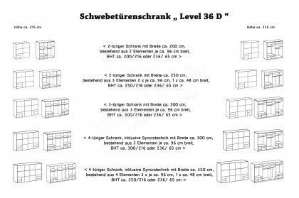 Level 36 D von Wimex - Schwebetürenschrank Plankeneiche/ Lack weiß