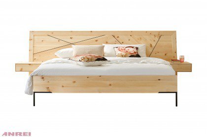 Leno von ANREI - Bett mit Ladenkonsolen aus Zirbenholz