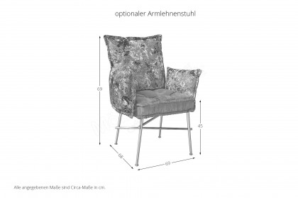 Ohlinda von Bretz - Esstisch in Burnt Oak & gold schimmernd
