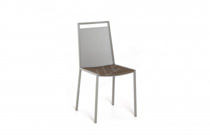 Concept von CANCIO - Stuhl taupe/ Stahl aluminium, gepolstert