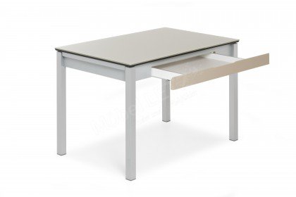 Concept von CANCIO - Stuhl taupe/ Stahl aluminium, gepolstert