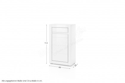 Carat von Kollektion Letz - Highboard 7W i2 CA 40 weiß Hochglanz